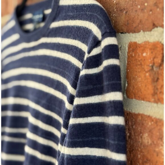 Peter Millar Women’s M Navy White Stripe Wool Silk Linen Sweater - Picture 5 of 9